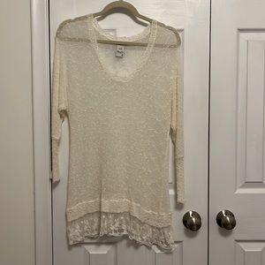 Cream knit lace sweater